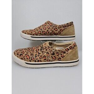 Twisted X Leopard Print Slip-On Casual Shoes Leather Cork Girls Size 2